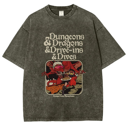 Mystic Realm Dive Ins And Dives Vintage Distressed T-shirt