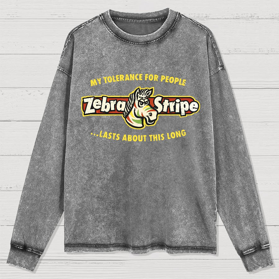 Zebra Fruit Stripe Gum Washed Long Sleeve Tee