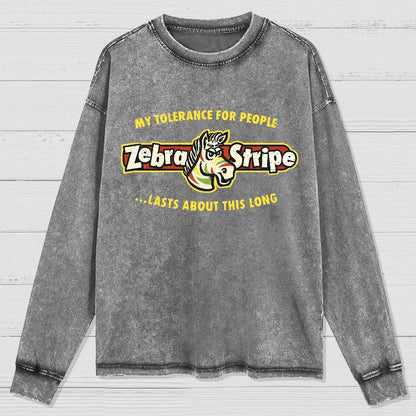 Zebra Fruit Stripe Gum Washed Long Sleeve Tee