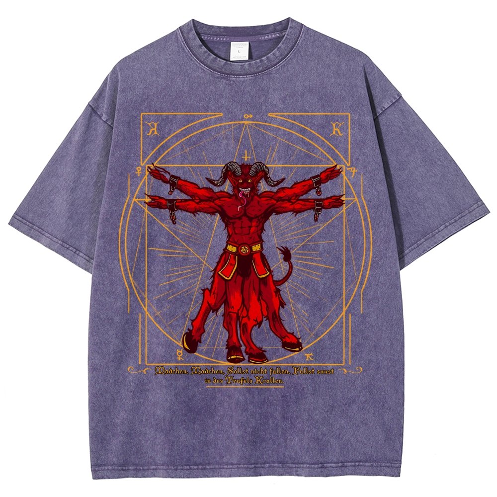 Vitruvian Krampus Vintage Distressed T-shirt