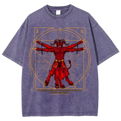 Vitruvian Krampus Vintage Distressed T-shirt