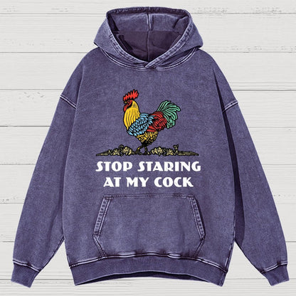 Stop Staring at My Cock Vintage Distressed Hoodie