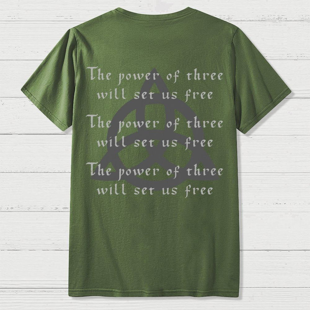 Power of Three Front And Back Printing Geek T-Shirt