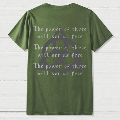 Power of Three Front And Back Printing Geek T-Shirt