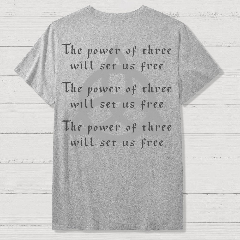 Power of Three Front And Back Printing Geek T-Shirt