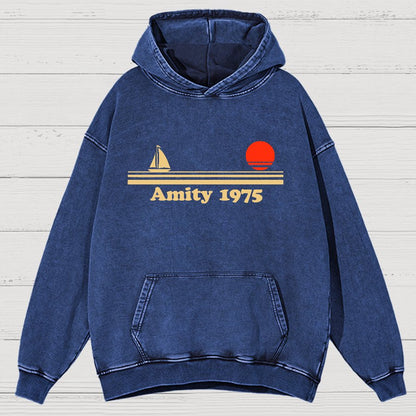 Seaside Town 1975 Vintage Distressed Hoodie