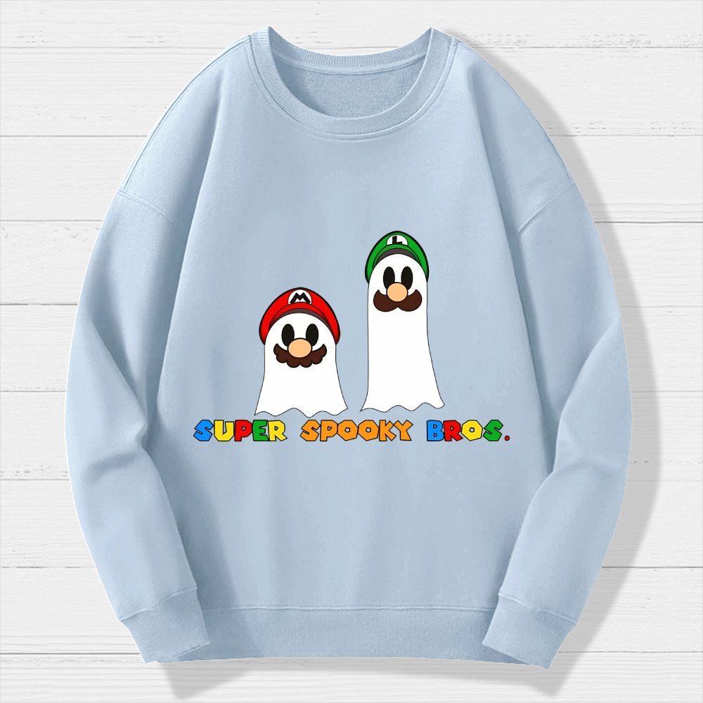 Retro Gamer Brother Ghosts Geek Cotton Sweatshirt