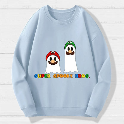 Retro Gamer Brother Ghosts Geek Cotton Sweatshirt