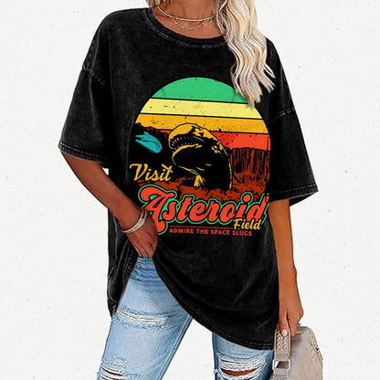 Visit Asteroid Admire The Space Slugs Vintage Distressed T-shirt