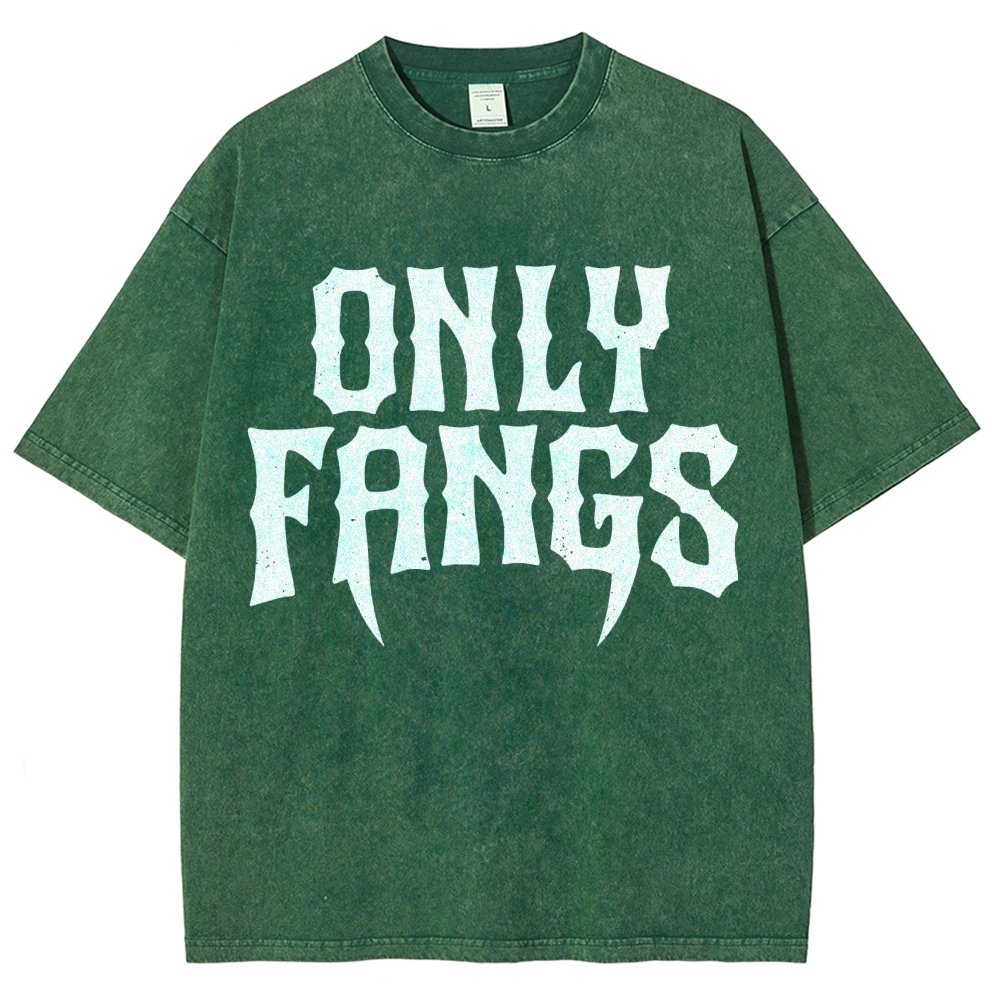 Only Fangs Vintage Distressed T-shirt