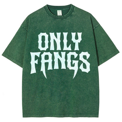 Only Fangs Vintage Distressed T-shirt