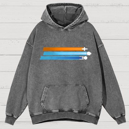 Space Racing Stripes Vintage Distressed Hoodie