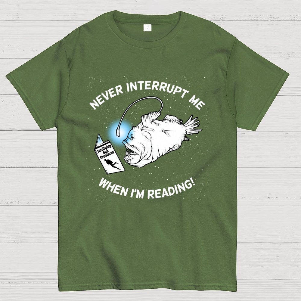 Angler Fish Reading Geek T-Shirt