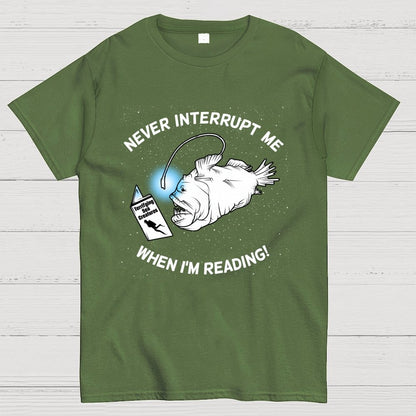 Angler Fish Reading Geek T-Shirt
