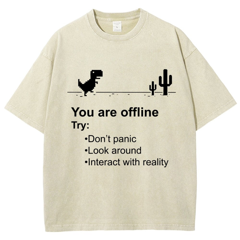 Funny offline Vintage Distressed T-shirt