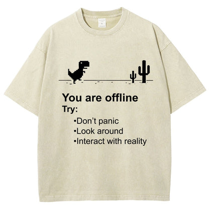 Funny offline Vintage Distressed T-shirt