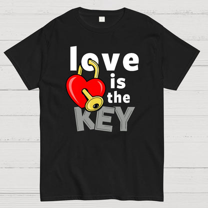 Love Is The Key Cool Valentine Slogan Geek T-Shirt