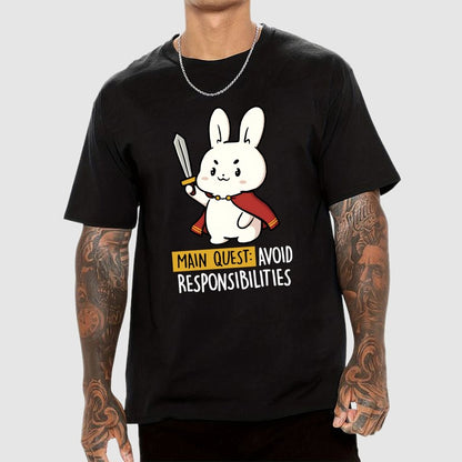 Main Quest Avoid Responsibilities Geek T-Shirt
