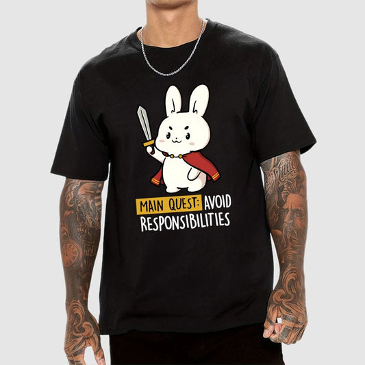 Main Quest Avoid Responsibilities Geek T-Shirt