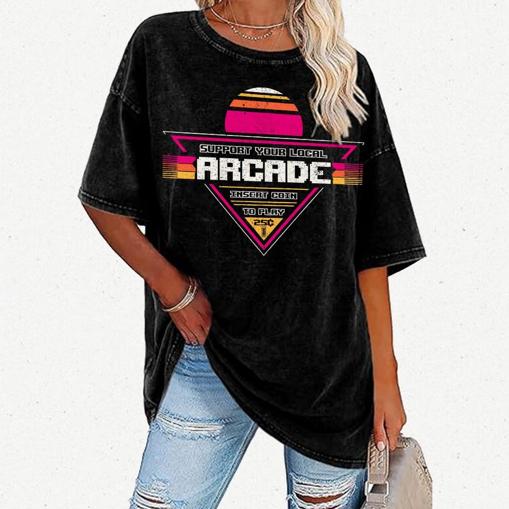Support Your Local Arcade Vintage Distressed T-shirt