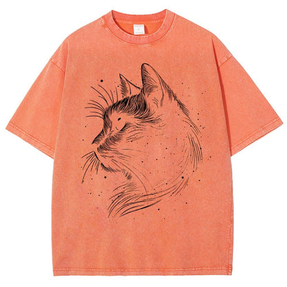 Space cat Vintage Distressed T-shirt