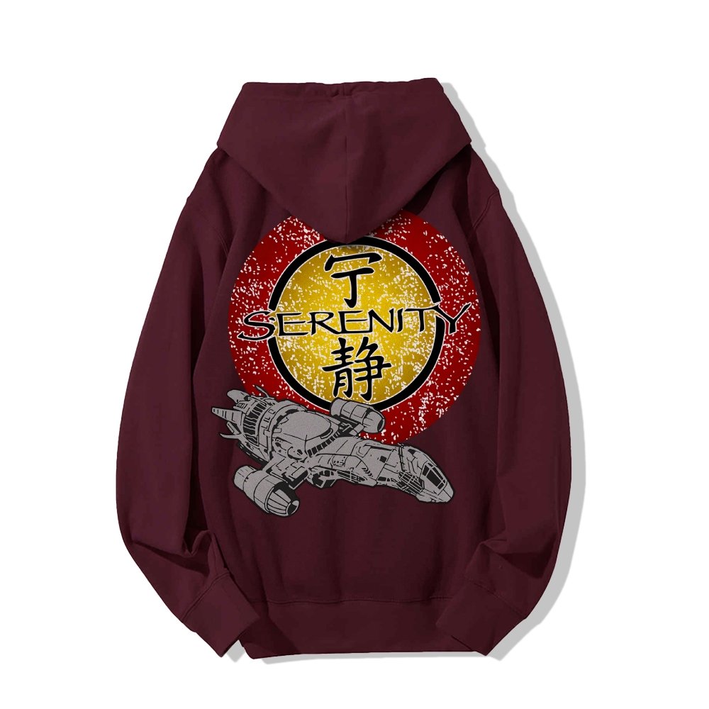 Firefly Mysterious Spacecraft Printed Back Cotton Hoodie