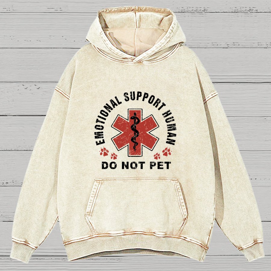 Emotional Support Human Vintage Distressed Hoodie