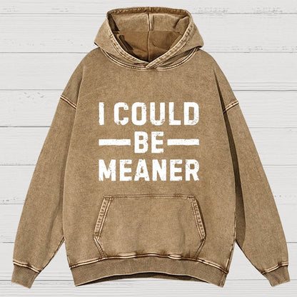 I Could Be Meaner Vintage Distressed Hoodie