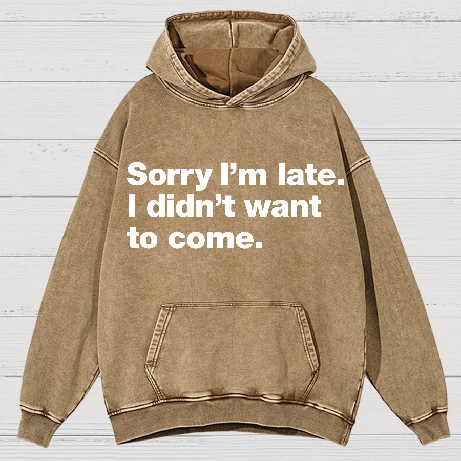 Sorry I'm Late. I Didn't Want To Come Vintage Distressed Hoodie
