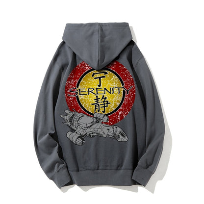 Firefly Mysterious Spacecraft Printed Back Cotton Hoodie