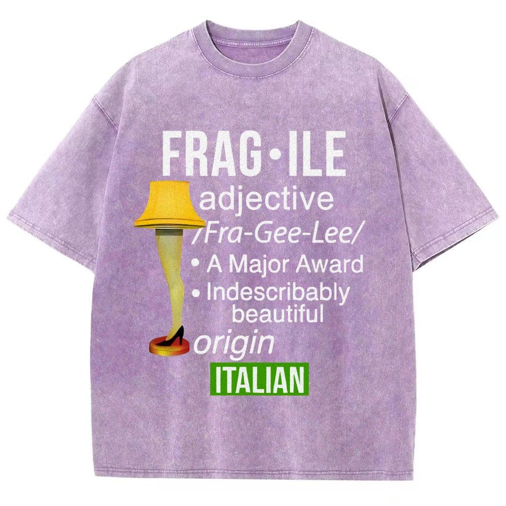 Funny Christmas Fragile Major Award Leg Lamp Vintage Distressed T-shirt
