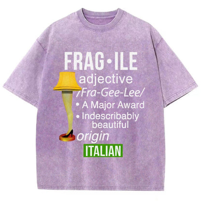 Funny Christmas Fragile Major Award Leg Lamp Vintage Distressed T-shirt