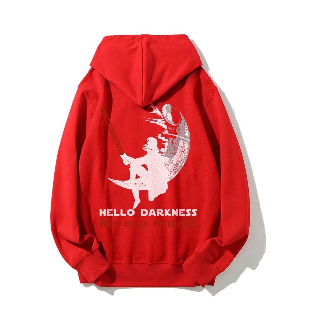 Hello Darkness My Old Friend Printed Back Unisex Cotton Hoodie