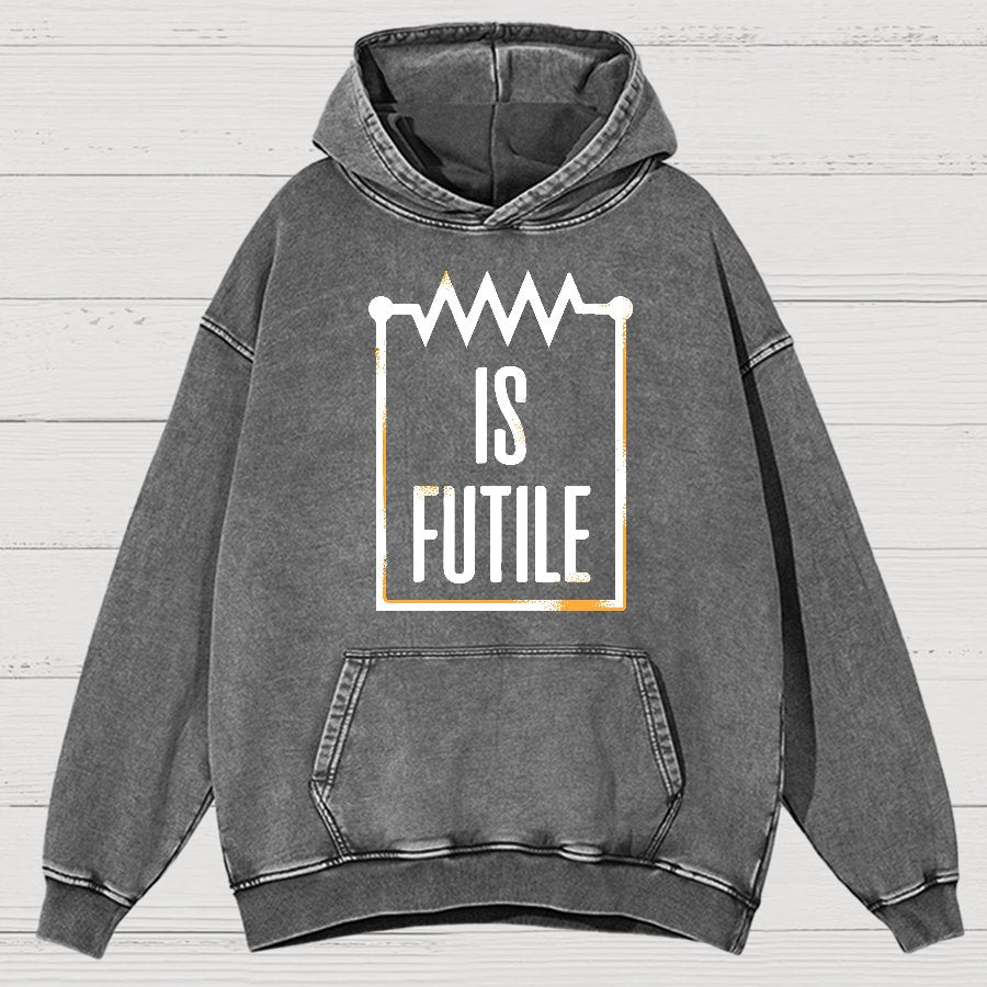 Resistor Is Futile Vintage Distressed Hoodie