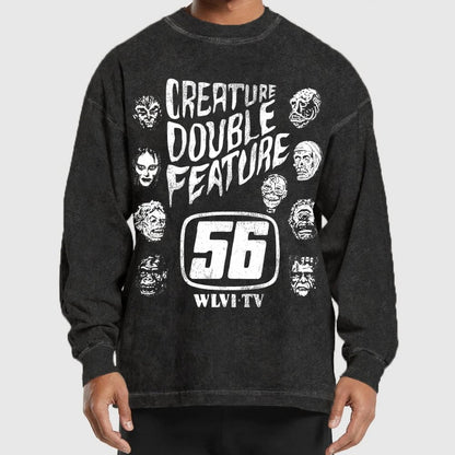 Creature Double Feature Classic Monsters Washed Long Sleeve Tee