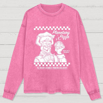 Planetary Pizza Washed Long Sleeve Tee
