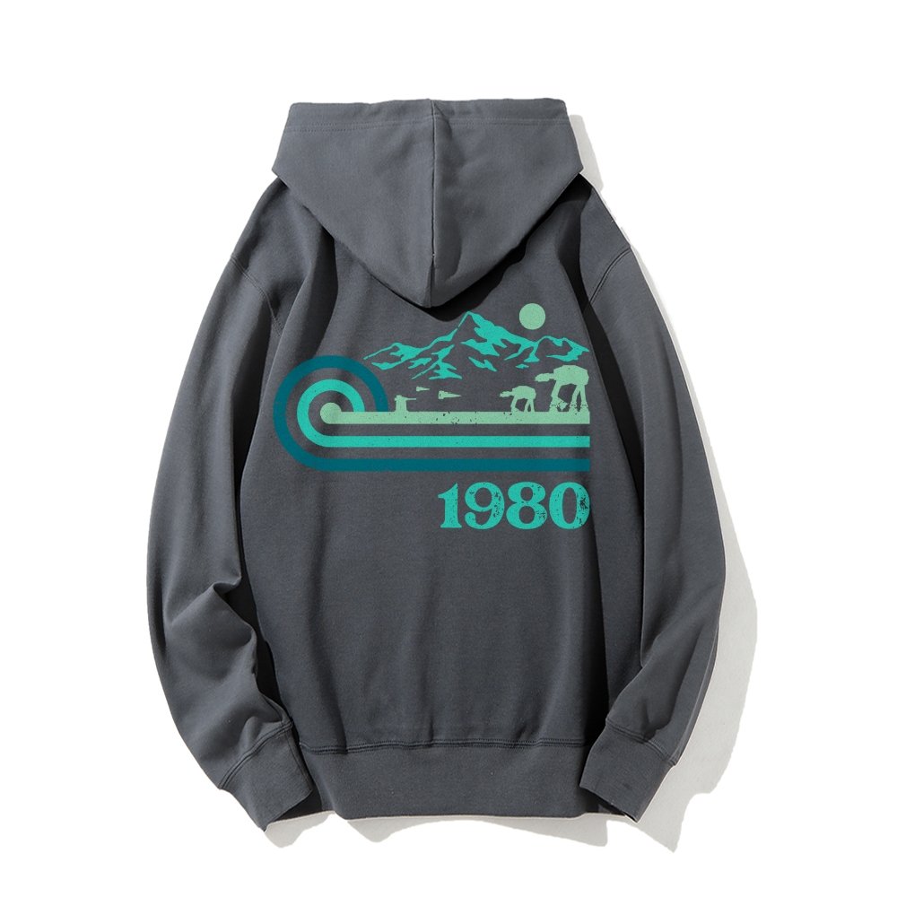 Retro Vintage Base Printed Back Unisex Cotton Hoodie