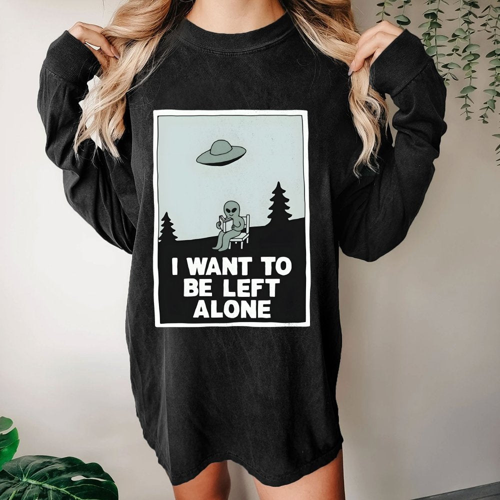 Extraterrestrial Introvert Washed Long Sleeve Tee