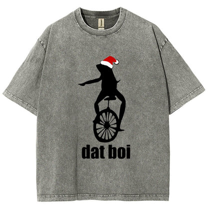 Christmas Here Comes Dat Boi Waddup Meme Vintage Distressed T-shirt