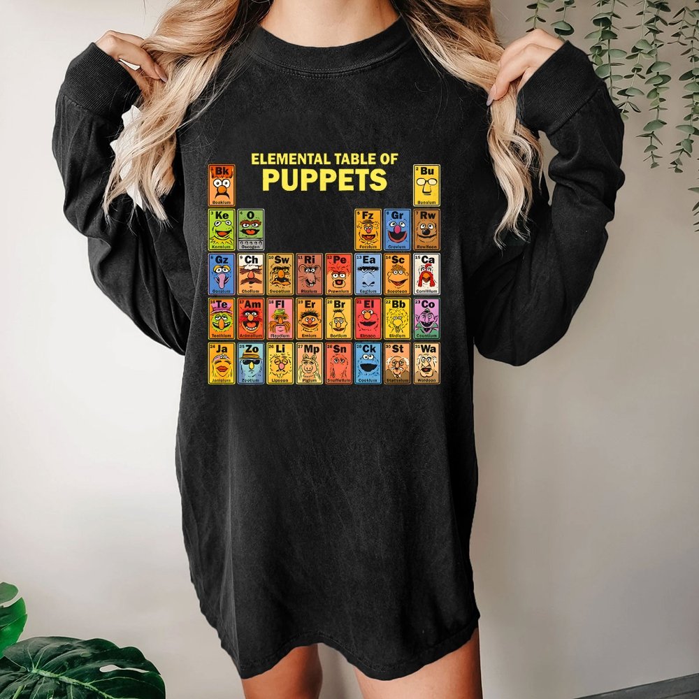 Elemental Table Of Puppets Washed Long Sleeve Tee
