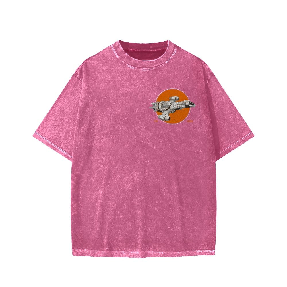 Retro Smugglers Front And Back Printing Washed T-shirt