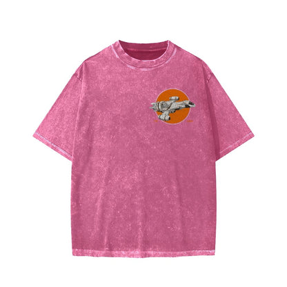 Retro Smugglers Front And Back Printing Washed T-shirt