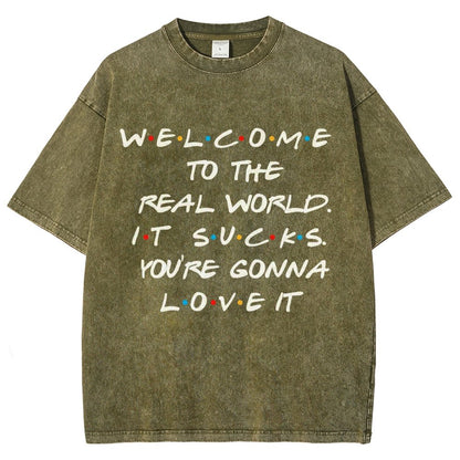 Welcome To The Real World Vintage Distressed T-shirt