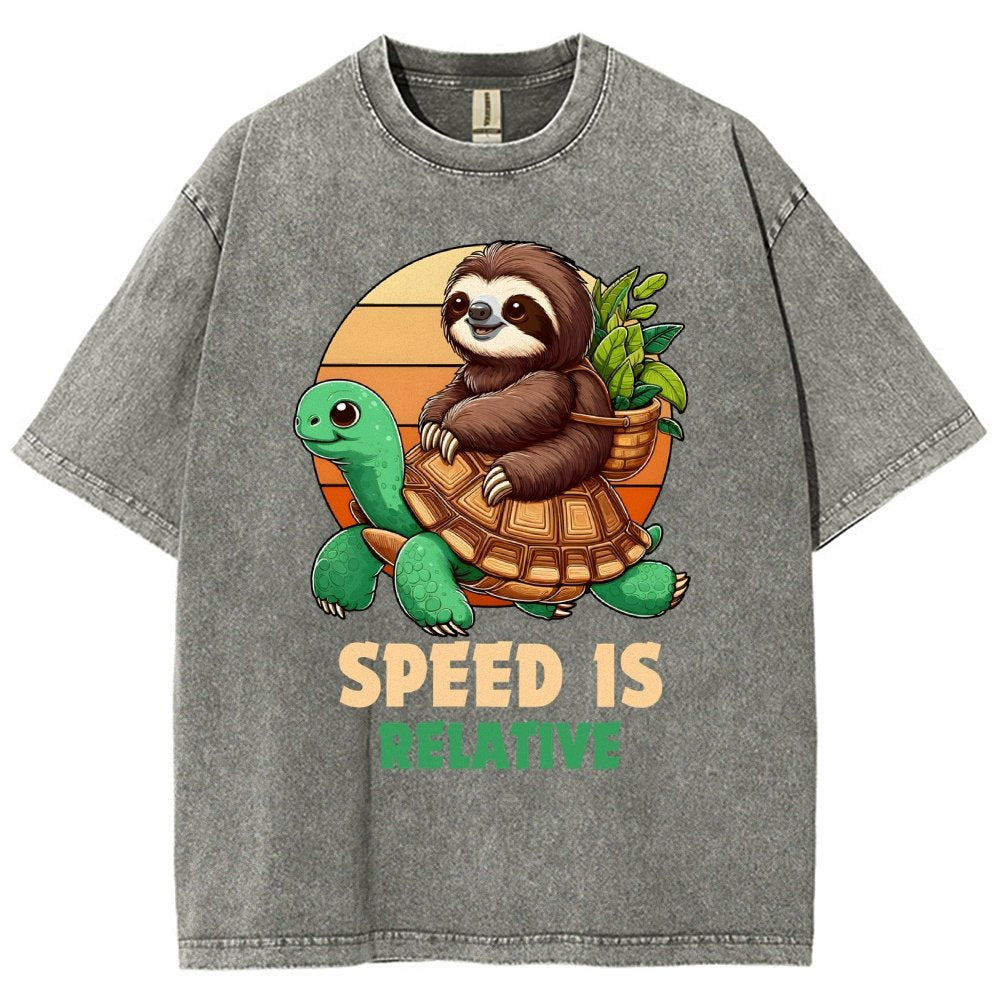 Speed Is Relative Vintage Distressed T-shirt