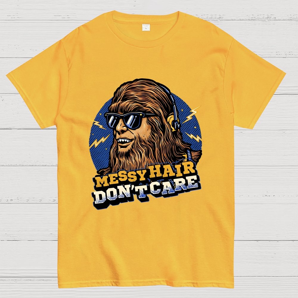 Messy Hair Don't Care Geek T-Shirt