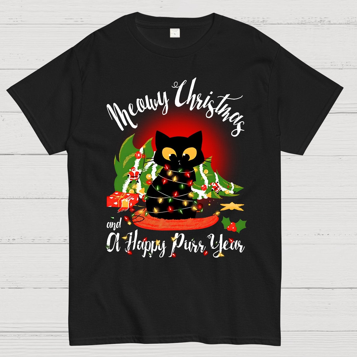 Happy Purr Year Christmas Geek T-Shirt