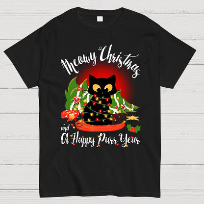 Happy Purr Year Christmas Geek T-Shirt