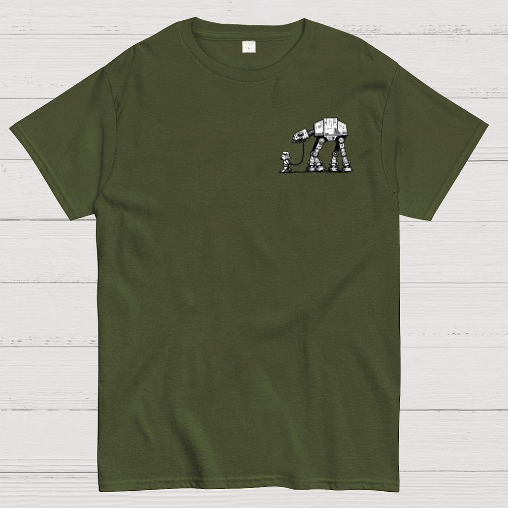 Galactic Robot Dog-Planetary Battles Front And Back Printing Geek T-Shirt