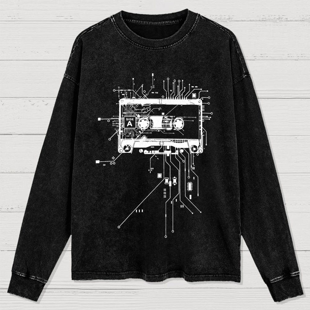 Cyber Tape Washed Long Sleeve Tee