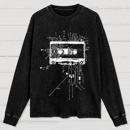 Cyber Tape Washed Long Sleeve Tee